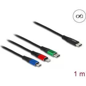   Delock USB-C -> Lightning USB-C USB-B 2.0 micro M/M töltőkábel 1m fekete