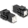 Delock Keystone Module USB 2.0 Type-B jack - USB 2.0 Type-B jack fekete