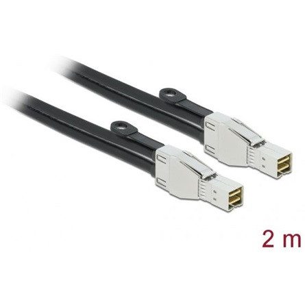 Delock SAS HD SFF-8674 -> SAS HD SFF-8674 M/M adatkábel 2m fekete