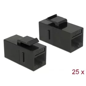  Delock RJ45 CAT6 UTP -> RJ45 CAT6 UTP F/F keystone modul fekete 19,2x14,9mm, 25db
