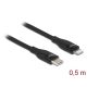 Delock USB-C -> Lightning M/M adatkábel 0.5m fekete MFi