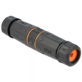  Delock RJ45 CAT6A STP -> RJ45 CAT6A STP F/F toldó fekete IP68