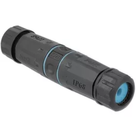   Delock RJ45 CAT6A STP -> RJ45 CAT6A STP F/F toldó fekete IP68