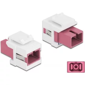   Delock SC Simplex -> SC Simplex F/F keystone modul fehér-rózsaszín multi-mode