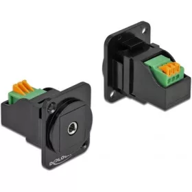   Delock Jack stereo 3,5mm (3pin) -> Terminal block 2pin F/F D-Type modul fekete