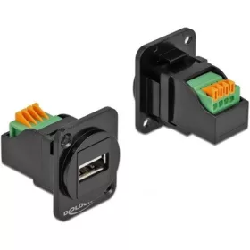  Delock USB-A 2.0 -> Terminal block 4pin F/F D-Type modul fekete