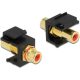 Delock RCA -> RCA F/F keystone modul fekete-piros