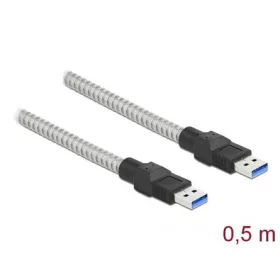   Delock USB-A 3.2 Gen1 -> USB-A 3.2 Gen 1 M/M adatkábel 0.5m fém borítású