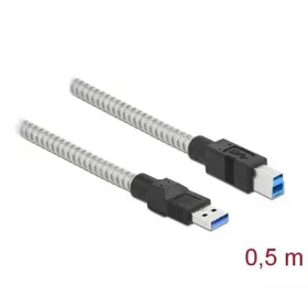   Delock USB-A 3.2 Gen1 -> USB-B 3.2 Gen1 M/M adatkábel 0.5m fém borítású