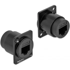   Delock RJ45 CAT6A UTP -> RJ45 CAT6A UTP F/F D-Type modul fekete
