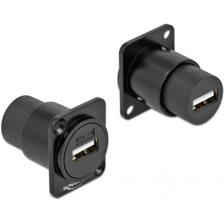 Delock USB-A 2.0 -> USB-A 2.0 F/F D-Type modul fekete