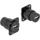 Delock USB-A 2.0 -> USB-A 2.0 F/F D-Type modul fekete