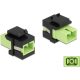 Delock SC Simplex -> SC Simplex F/F keystone modul fekete-zöld multi-mode