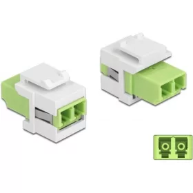   Delock LC Duplex -> LC Duplex F/F keystone modul fehér-zöld multi-mode