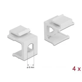 Delock keystone burkolat fehér 8mm-es lyukkal, 4db