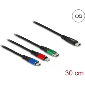   Delock USB-C -> Lightning USB-C USB-B 2.0 micro M/M töltőkábel 0.3m fekete