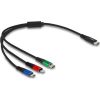 Delock USB-C -> Lightning USB-C USB-B 2.0 micro M/M töltőkábel 0.3m fekete