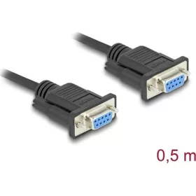 Delock D-Sub9-es, RS-232 soros kábel, anya-anya, 0,5 m