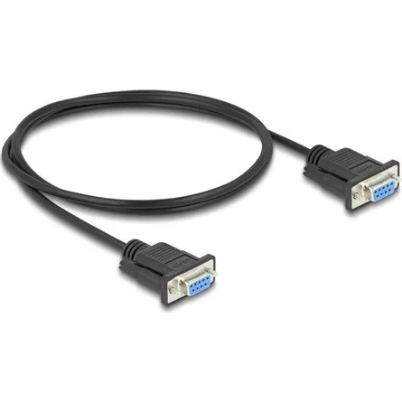 Delock D-Sub9-es, RS-232 soros kábel, anya-anya, 1 m