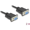 Delock D-Sub9-es, RS-232 soros kábel, anya-anya, 2 m