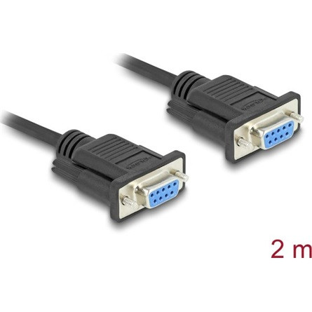 Delock D-Sub9-es, RS-232 soros kábel, anya-anya, 2 m