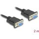 Delock D-Sub9-es, RS-232 soros kábel, anya-anya, 2 m