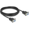 Delock D-Sub9-es, RS-232 soros kábel, anya-anya, 5 m