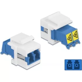   Delock LC Duplex -> LC Duplex F/F keystone modul fehér-kék single-mode, laser protection