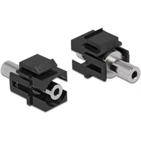   Delock Jack stereo 3,5mm (3pin) -> Jack stereo 3,5mm (3pin) F/F keystone modul fekete