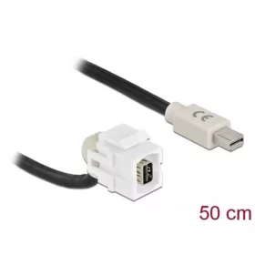   Delock 110° keyston Mini DisplayPort 1.2 -> Mini DisplayPort 1.2 F/M video kábel 0.5m fekete
