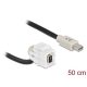 Delock 110° keyston Mini DisplayPort 1.2 -> Mini DisplayPort 1.2 F/M video kábel 0.5m fekete