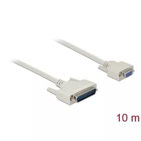   Delock Serial RS-232 DB9 -> D-Sub 25pin M/F adatkábel 10m fehér