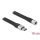 Delock USB-C -> Jack stereo 3,5mm (4pin) M/F adapter 0.1m fekete FPC Flat Ribbon