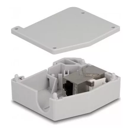 Delock RJ45 CAT6A STP M/M DIN rail adapter Keystone modullal szürke