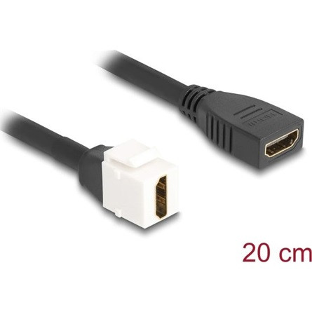 Delock Keystone modul HDMI kábel anya - anya 8K 60 Hz 20 cm, fekete