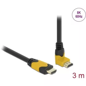   Delock HDMI 2.1 -> HDMI 2.1 M/M video kábel 3m fekete 90° fel