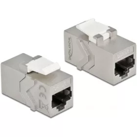   Delock RJ45 CAT6A STP -> RJ45 CAT6A STP F/F keystone modul fém