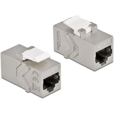 Delock RJ45 CAT6A STP -> RJ45 CAT6A STP F/F keystone modul fém