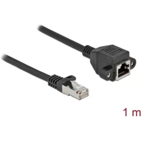   Delock RJ45 CAT6A S/FTP -> RJ45 CAT6A S/FTP M/F adatkábel hosszabbító 1m fekete