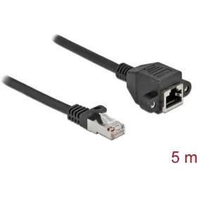   Delock RJ45 CAT6A S/FTP -> RJ45 CAT6A S/FTP M/F adatkábel hosszabbító 5m fekete