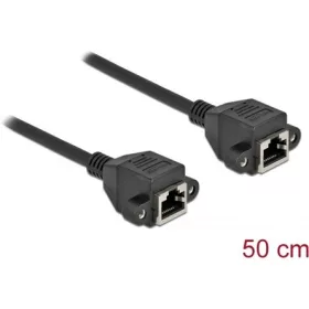   Delock RJ45 CAT6A S/FTP -> RJ45 CAT6A S/FTP F/F adatkábel hosszabbító 0.5m fekete