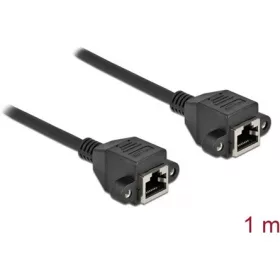   Delock RJ45 CAT6A S/FTP -> RJ45 CAT6A S/FTP F/F adatkábel hosszabbító 1m fekete
