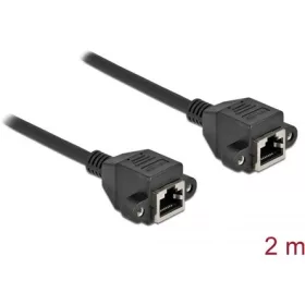   Delock RJ45 CAT6A S/FTP -> RJ45 CAT6A S/FTP F/F adatkábel hosszabbító 2m fekete
