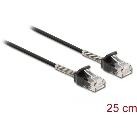 Delock RJ45 CAT6A UTP -> RJ45 CAT6A UTP M/M adatkábel 0.25m fekete