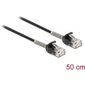   Delock RJ45 CAT6A UTP -> RJ45 CAT6A UTP M/M adatkábel 0.5m fekete