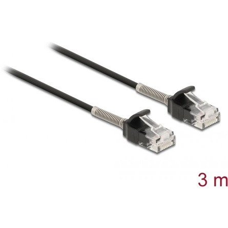 Delock RJ45 CAT6A UTP -> RJ45 CAT6A UTP M/M adatkábel 3m fekete