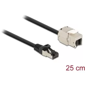   Delock RJ45 CAT6A S/FTP -> RJ45 CAT6A S/FTP M/F keystone modul 0.25m fekete