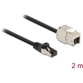   Delock RJ45 CAT6A S/FTP -> RJ45 CAT6A S/FTP M/F keystone modul 2m fekete