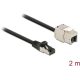 Delock RJ45 CAT6A S/FTP -> RJ45 CAT6A S/FTP M/F keystone modul 2m fekete