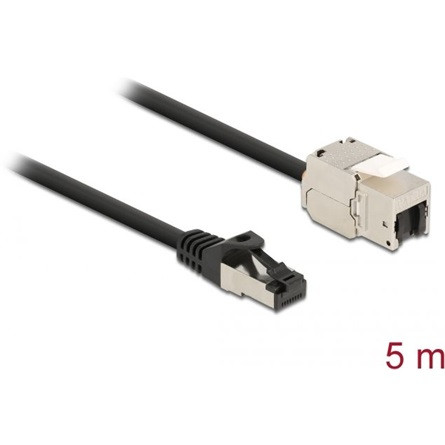 Delock RJ45 CAT6A S/FTP -> RJ45 CAT6A S/FTP M/F keystone modul 5m fekete